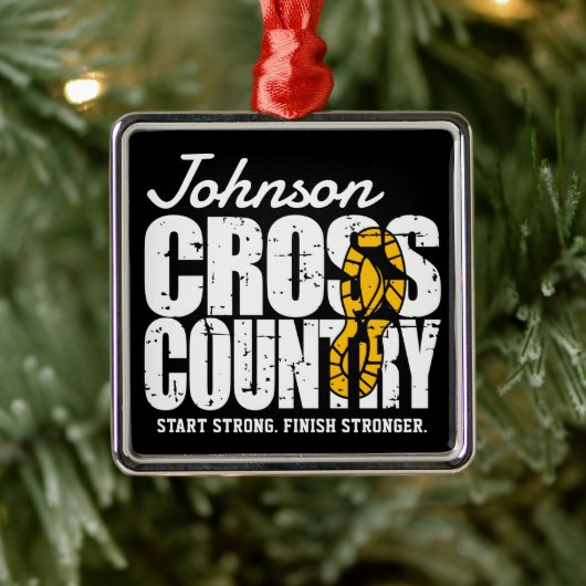 Cross Country TEKST toevoegen Runner Running Team  Metalen Ornament (Boom)