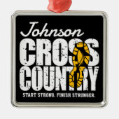 Cross Country TEKST toevoegen Runner Running Team  Metalen Ornament (Voorkant)