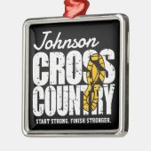 Cross Country TEKST toevoegen Runner Running Team  Metalen Ornament (Links)