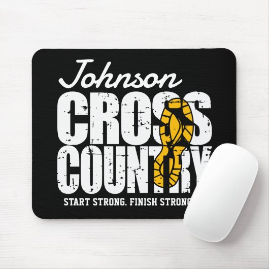 Cross Country TEKST toevoegen Runner Running Team Muismat (Met muis)