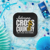 Cross Country TEKST toevoegen Runner Running Team Papieren Bordje (Feest)