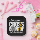 Cross Country TEKST toevoegen Runner Running Team Papieren Bordje (Feest)