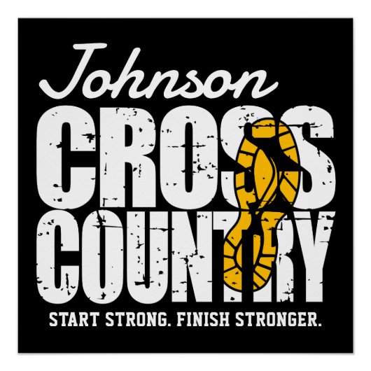 Cross Country TEKST toevoegen Runner Running Team  Perfect Poster (Voorkant)