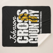 Cross Country TEKST toevoegen Runner Running Team  Sherpa Deken (Voorkant (horizontaal))