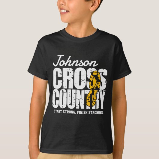 Cross Country TEKST toevoegen Runner Running Team T-shirt (Voorkant)