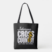 Cross Country TEKST toevoegen Runner Running Team  Tote Bag (Achterkant)