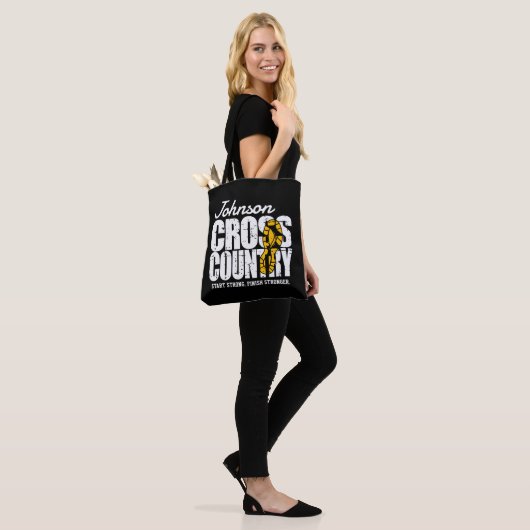 Cross Country TEKST toevoegen Runner Running Team  Tote Bag (Op model)