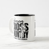 Cross Country TEKST toevoegen Runner Running Team  Tweekleurige Koffiemok (Voorkant links)