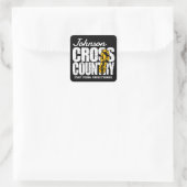 Cross Country TEKST toevoegen Runner Running Team  Vierkante Sticker (Tas)