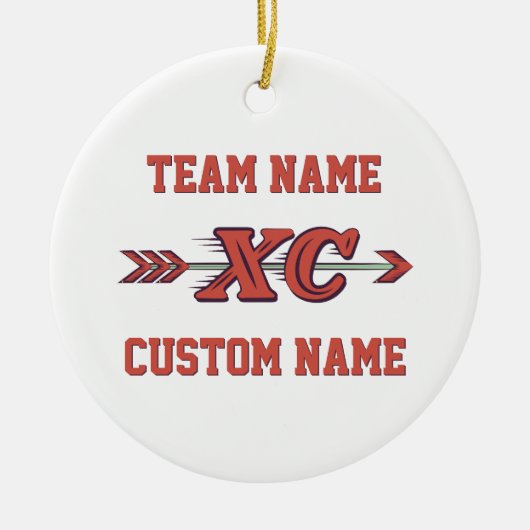 Cross Country XC Christmas Senior Night Team Keramisch Ornament (Voorkant)