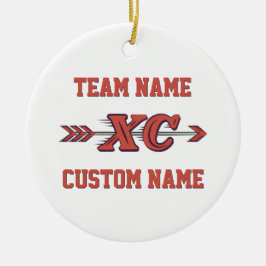 Cross Country XC Kerst Senioren Nacht Team Keramisch Ornament