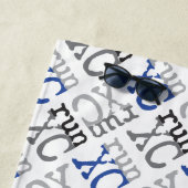 Cross Country XC Run Monogram Blue Beach Towel Strandlaken (In situ)