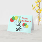 Cross Country XC Runner Happy Birthday Kaart (Gele Bloem)