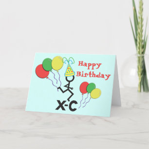 Cross Country XC Runner Happy Birthday Kaart