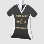 Cross Country Zwart Goud Sport Jersey Ornament (voorkant)