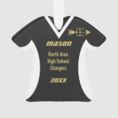 Cross Country Zwart Goud Sport Jersey Ornament (achterkant)