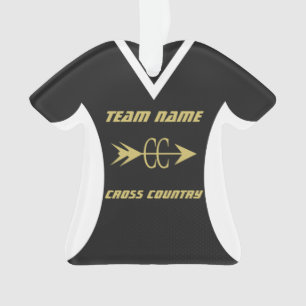 Cross Country Zwart Goud Sport Jersey Ornament