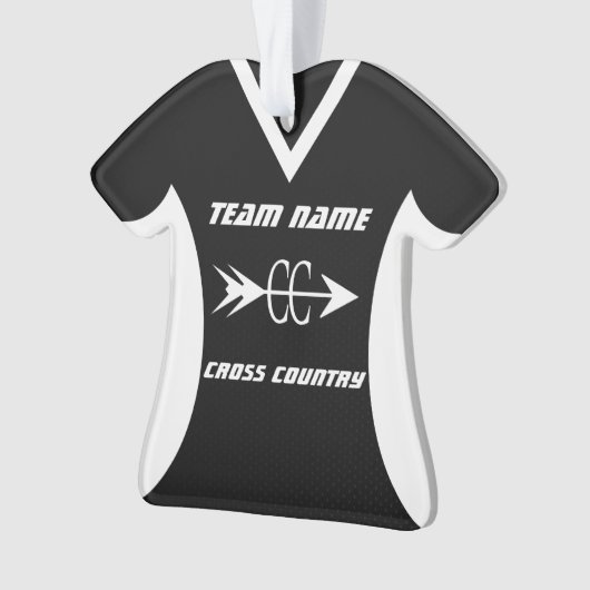 Cross Country Zwarte Sport Jersey Foto Ornament (voorkant)