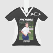 Cross Country Zwarte Sport Jersey Foto Ornament (achterkant)