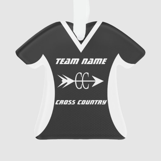 Cross Country Zwarte Sport Jersey Foto Ornament (voorkant)