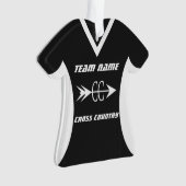 Cross Country Zwarte Sport Jersey Foto Ornament (voorkant)