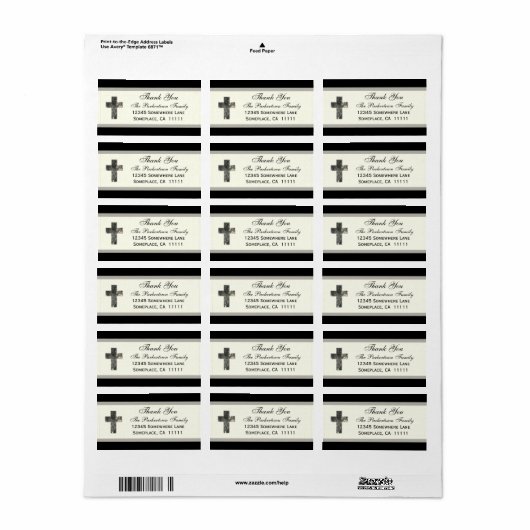 Cross dank je etiket (Full Sheet)