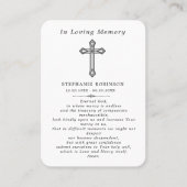 Cross Divine Mercy Jesus Funeral Prayer Card Visitekaartje (Voorkant)