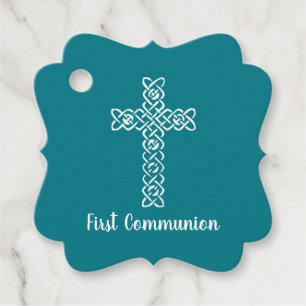 Cross Donkere Blauwgroen communistische aptisme Bedankjes Labels