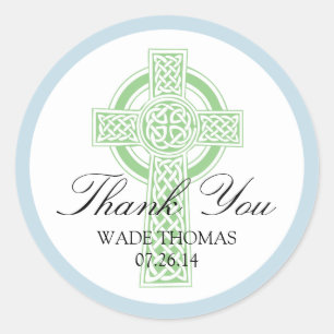 CROSS doopsel, douche of eerste communie Ronde Sticker