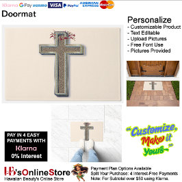 Cross Door Mat Achtergrond met Beige Achtergrond