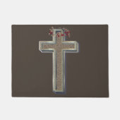 Cross Door Mat Achtergrond met Bruine Achtergrond (Voorkant)