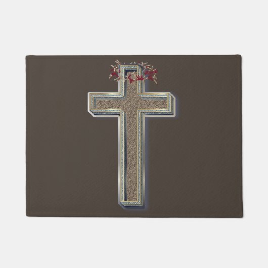 Cross Door Mat Achtergrond met Bruine Achtergrond (Voorkant)