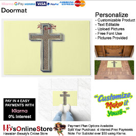 Cross Door Mat Achtergrond met Gele Achtergrond