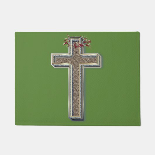 Cross Door Mat Achtergrond met Groene Achtergrond (Voorkant)