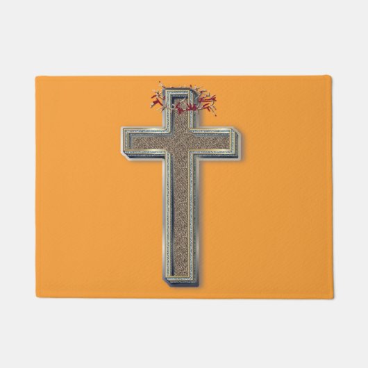 Cross Door Mat Achtergrond met Oranje Achtergrond (Voorkant)