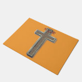 Cross Door Mat Achtergrond met Oranje Achtergrond (Schuin)