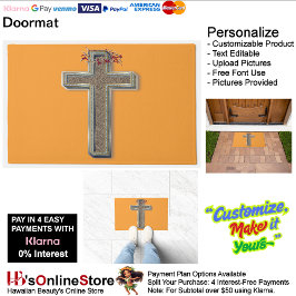 Cross Door Mat Achtergrond met Oranje Achtergrond