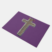 Cross Door Mat Achtergrond met Paarse Achtergrond (Schuin)