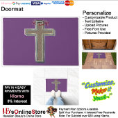 Cross Door Mat Achtergrond met Paarse Achtergrond