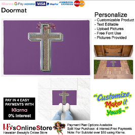 Cross Door Mat Achtergrond met Paarse Achtergrond