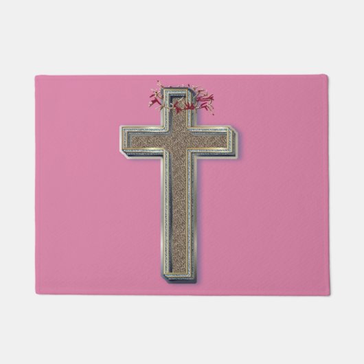 Cross Door Mat Achtergrond met Roze Achtergrond (Voorkant)