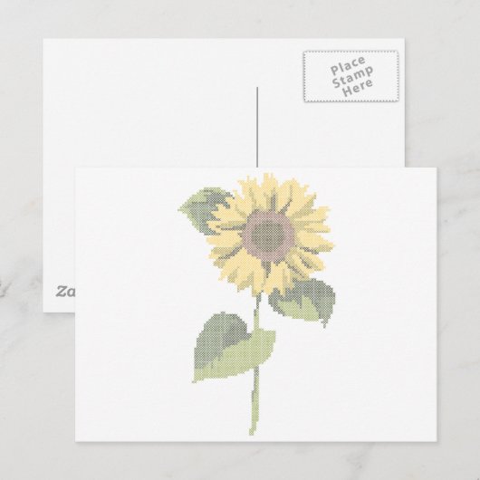 cross dot sunflower briefkaart (Voorkant / Achterkant)