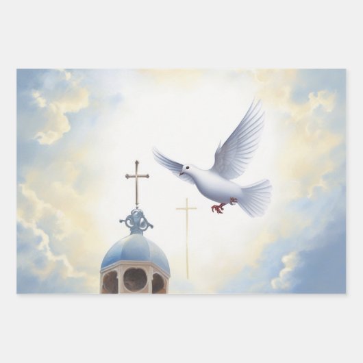 Cross & Dove Rust Inpakpapier Vel (Voorkant 2)