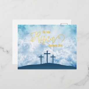 Cross-easter Gold Folie Feestdagen Briefkaart