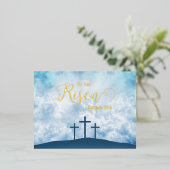 Cross-easter Gold Folie Feestdagen Briefkaart (Staand Voorkant)