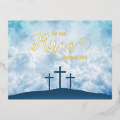 Cross-easter Gold Folie Feestdagen Briefkaart (Voorkant)