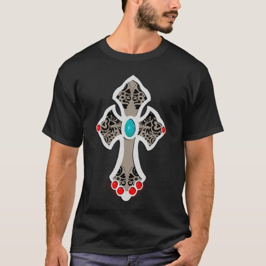 Cross  Edelstenen T-shirt (Voorkant)