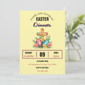 Cross Eggs Dinner Easter Invitation Kaart (Staand voorkant)