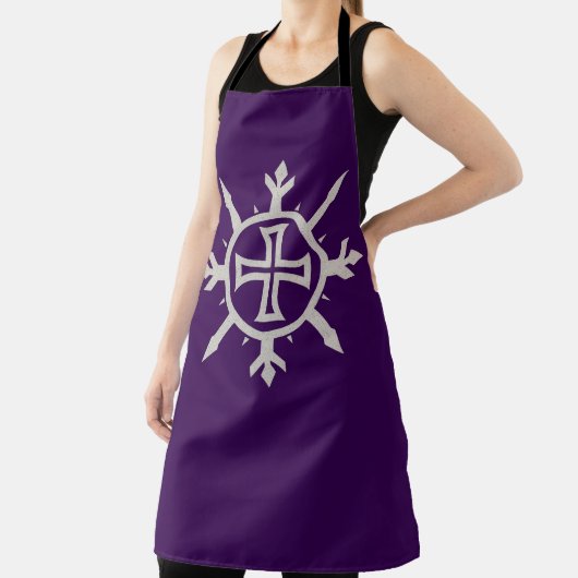 "Cross Emblem" All-Over Print Apron Schort (Insitu)