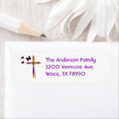 Cross- en Butterflies-adreslabel Etiket (Insitu)